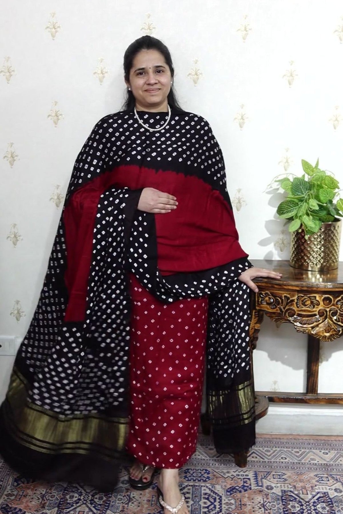 Kutch Tie-Dye Bandhani Modal Silk 3pc