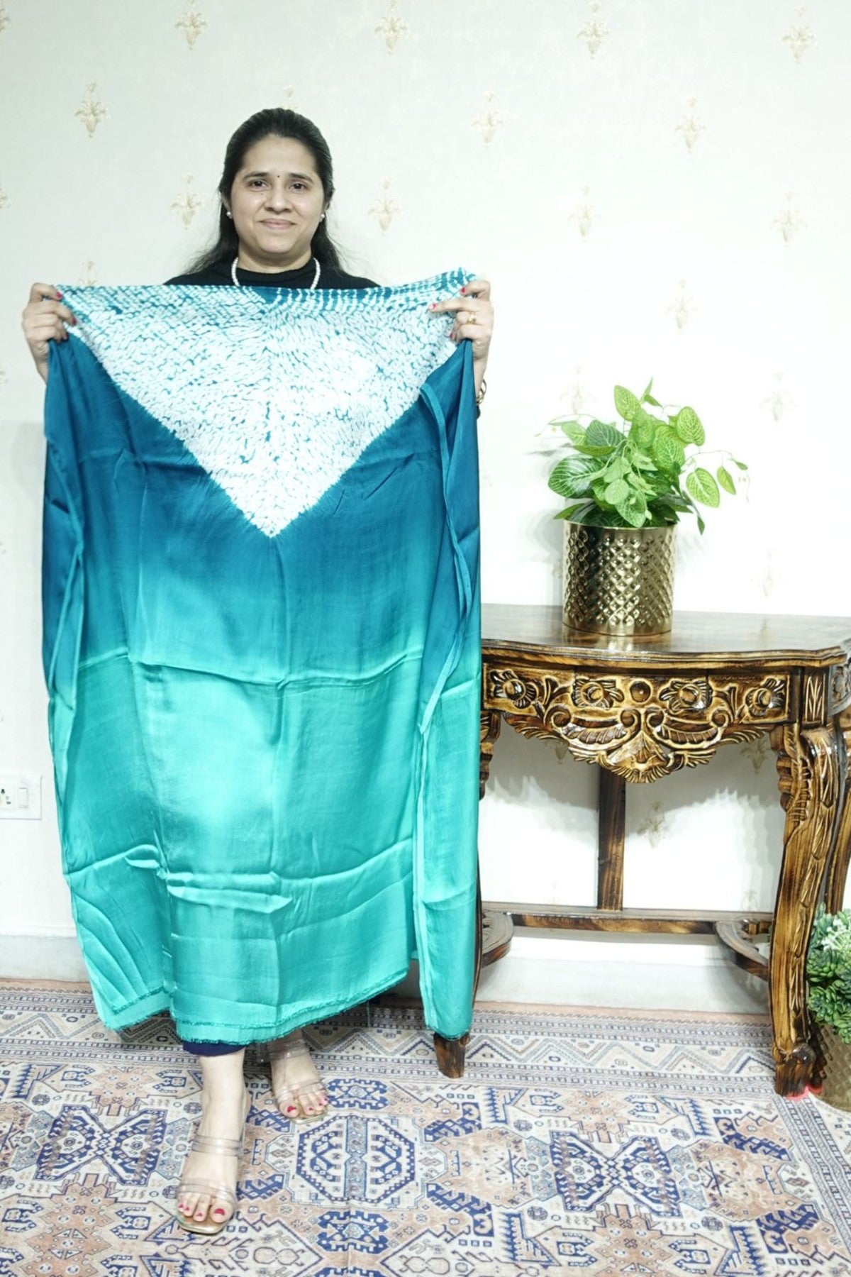 Handmade  Shibori shaded Kurta on Pure Modal