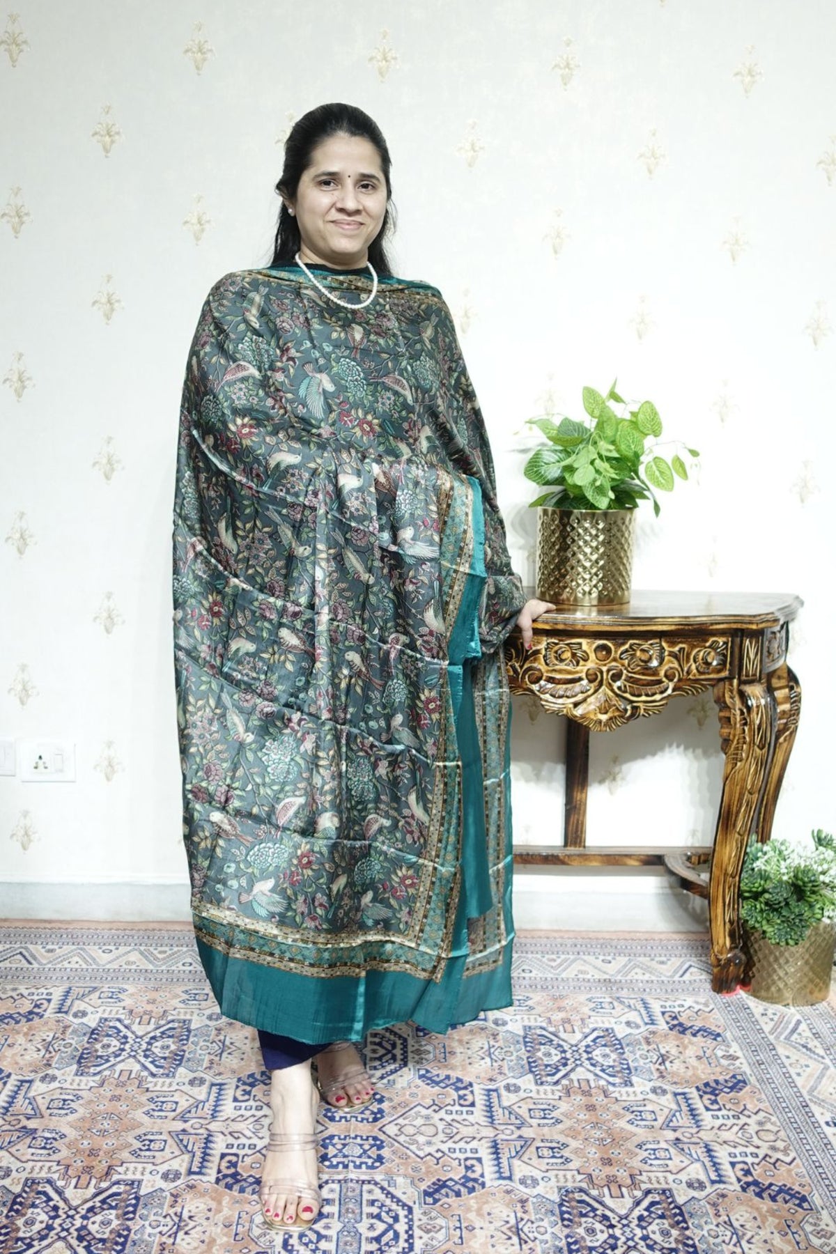 Maheshwari Silk with Tabby Dupatta