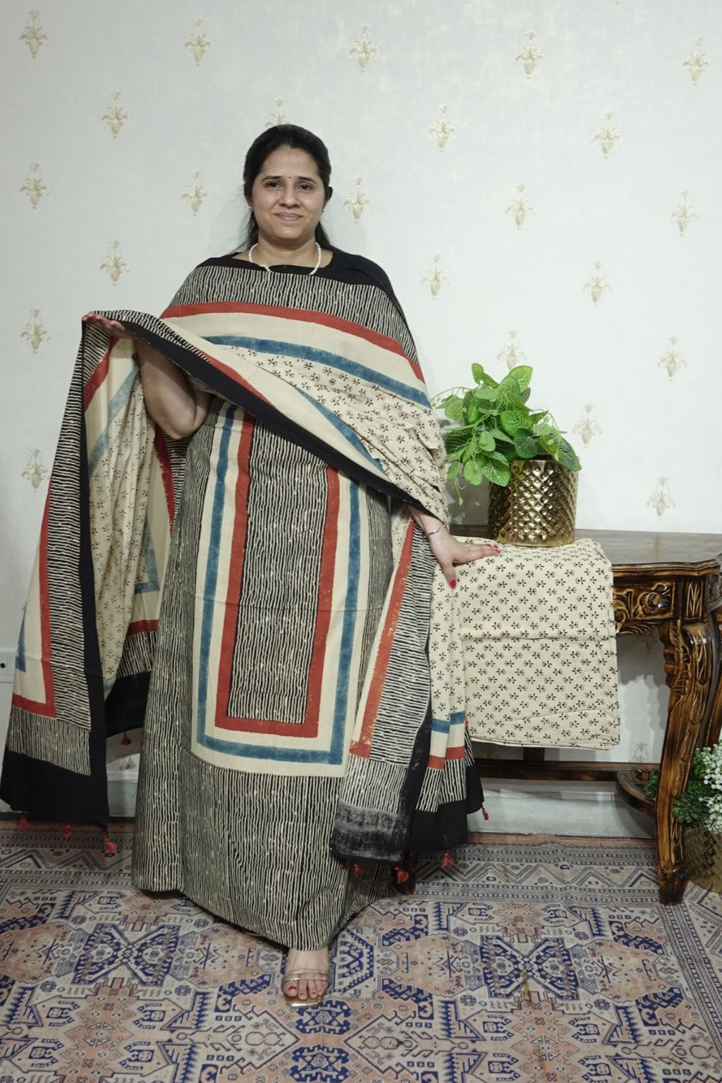 Ajrakh suits sets on Taj group Pure Cotton