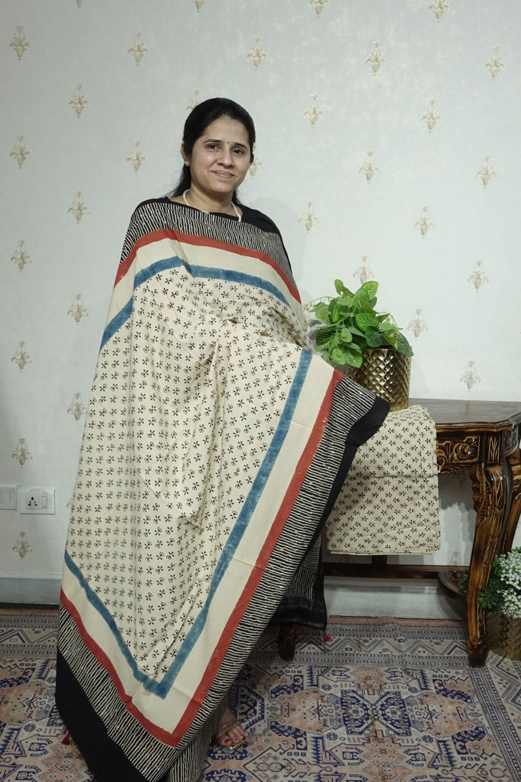 Ajrakh suits sets on Taj group Pure Cotton