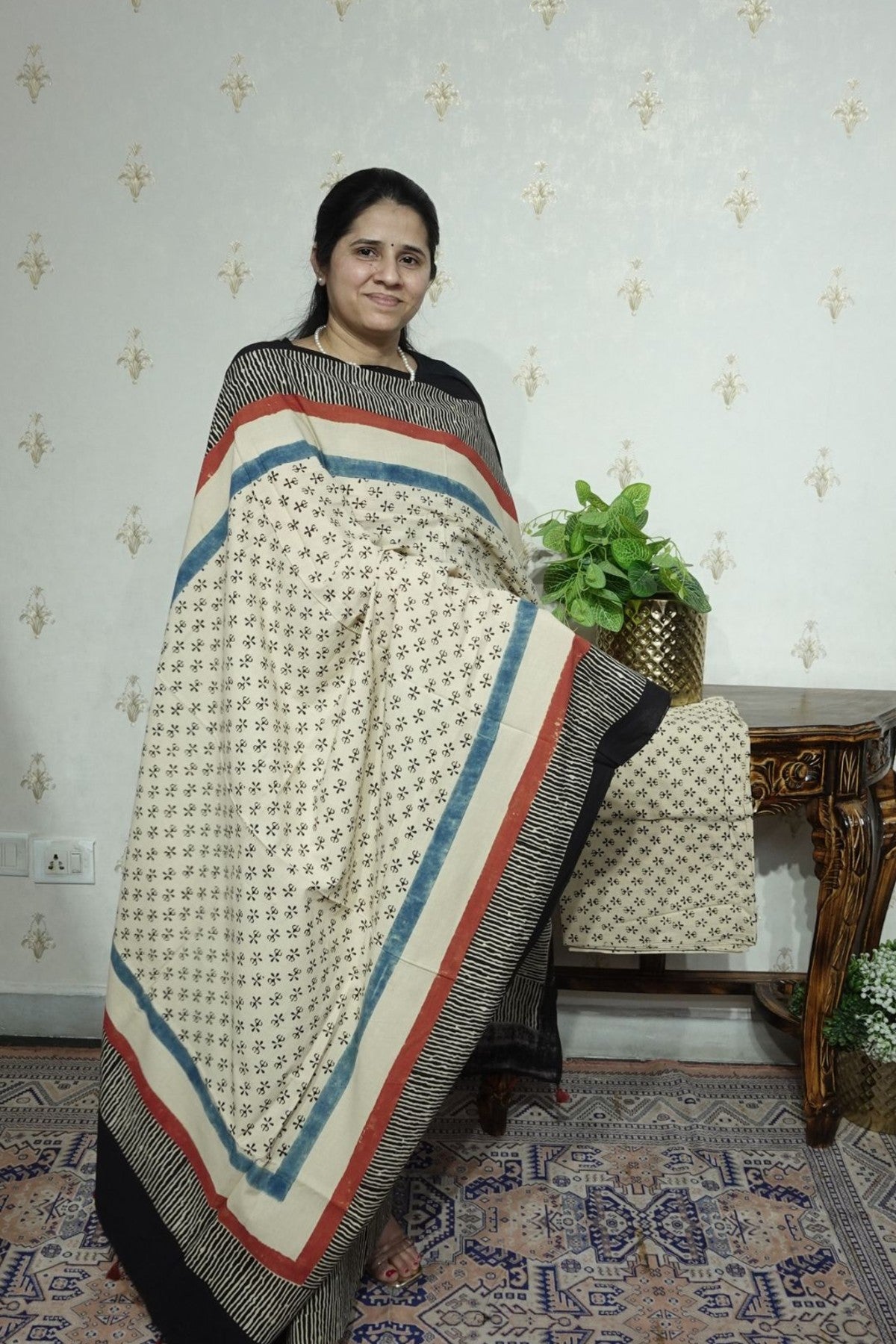 Ajrakh suits sets on Taj group Pure Cotton