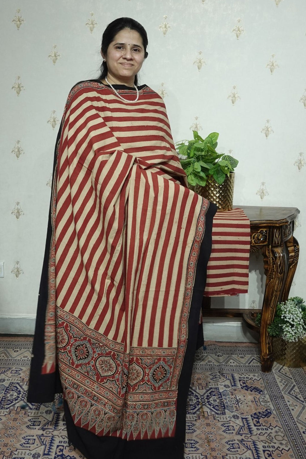 Ajrakh suits sets on Taj group Pure Cotton