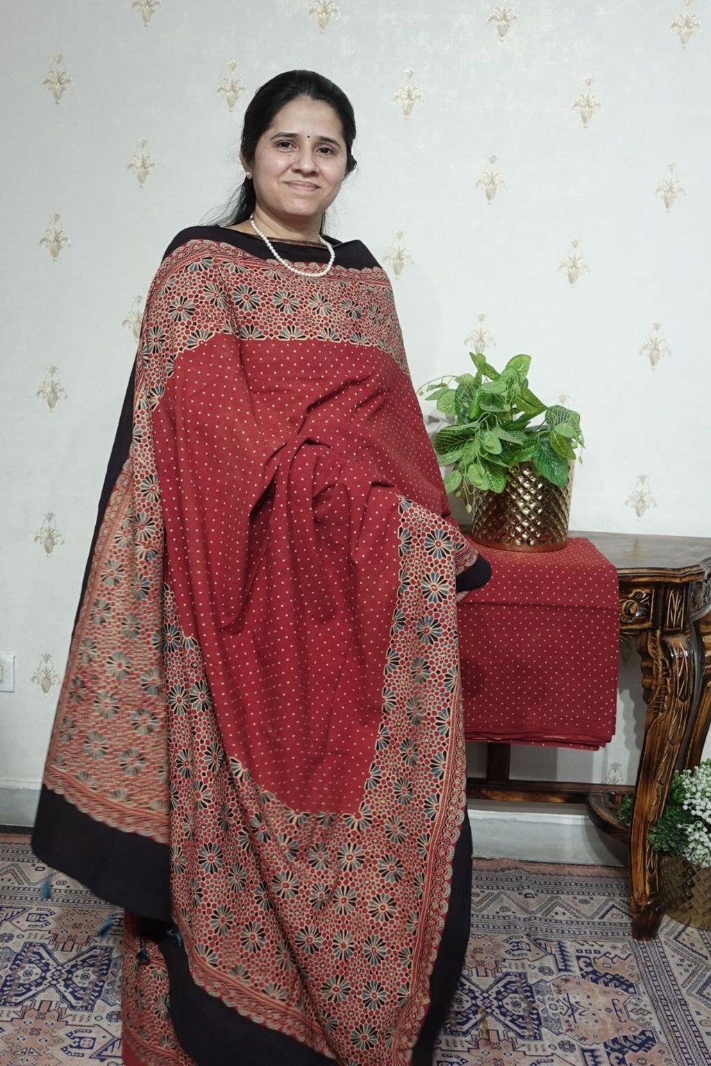 Ajrakh suits sets on Taj group Pure Cotton