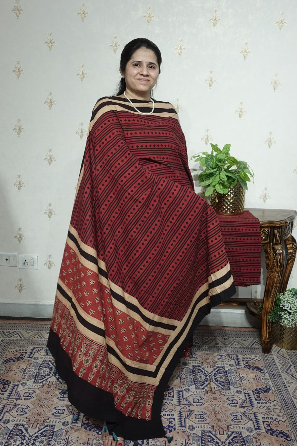 Ajrakh suits sets on Taj group Pure Cotton