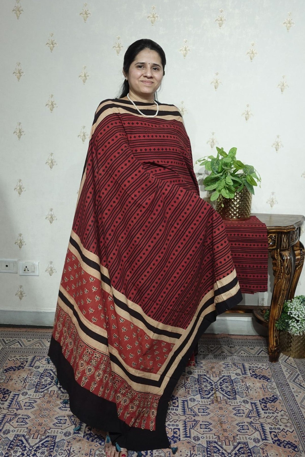 Ajrakh suits sets on Taj group Pure Cotton