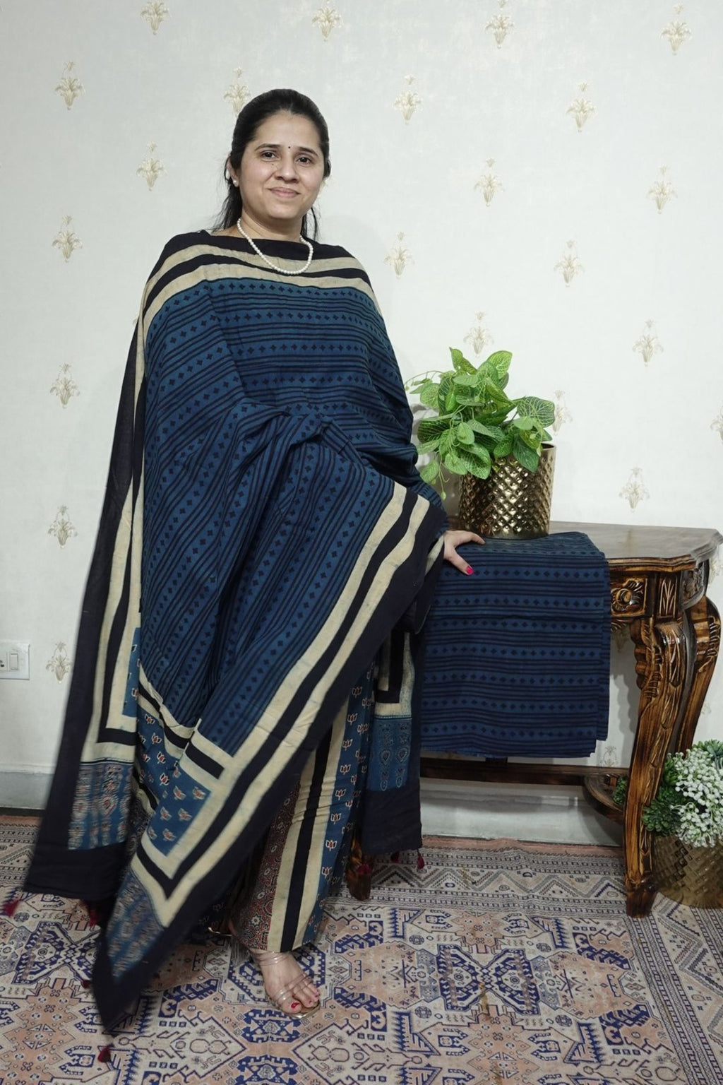 Ajrakh suits sets on Taj group Pure Cotton