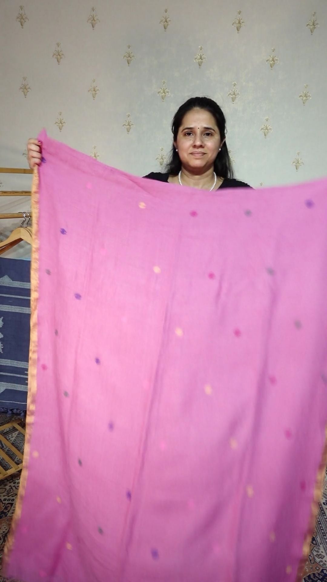 Jayshree Linen jamdani with Paithni  Border Dupatta -2pc