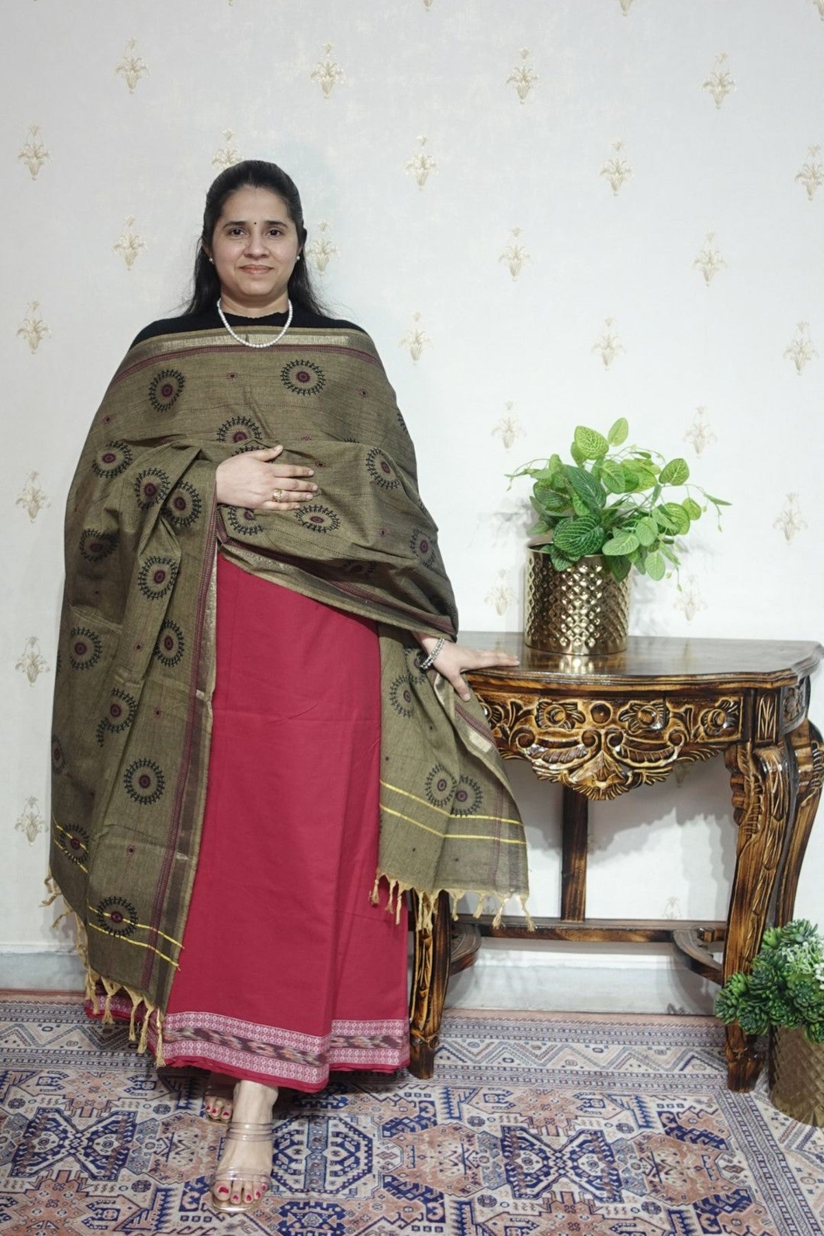 Pure South Cotton With Pochampally Border