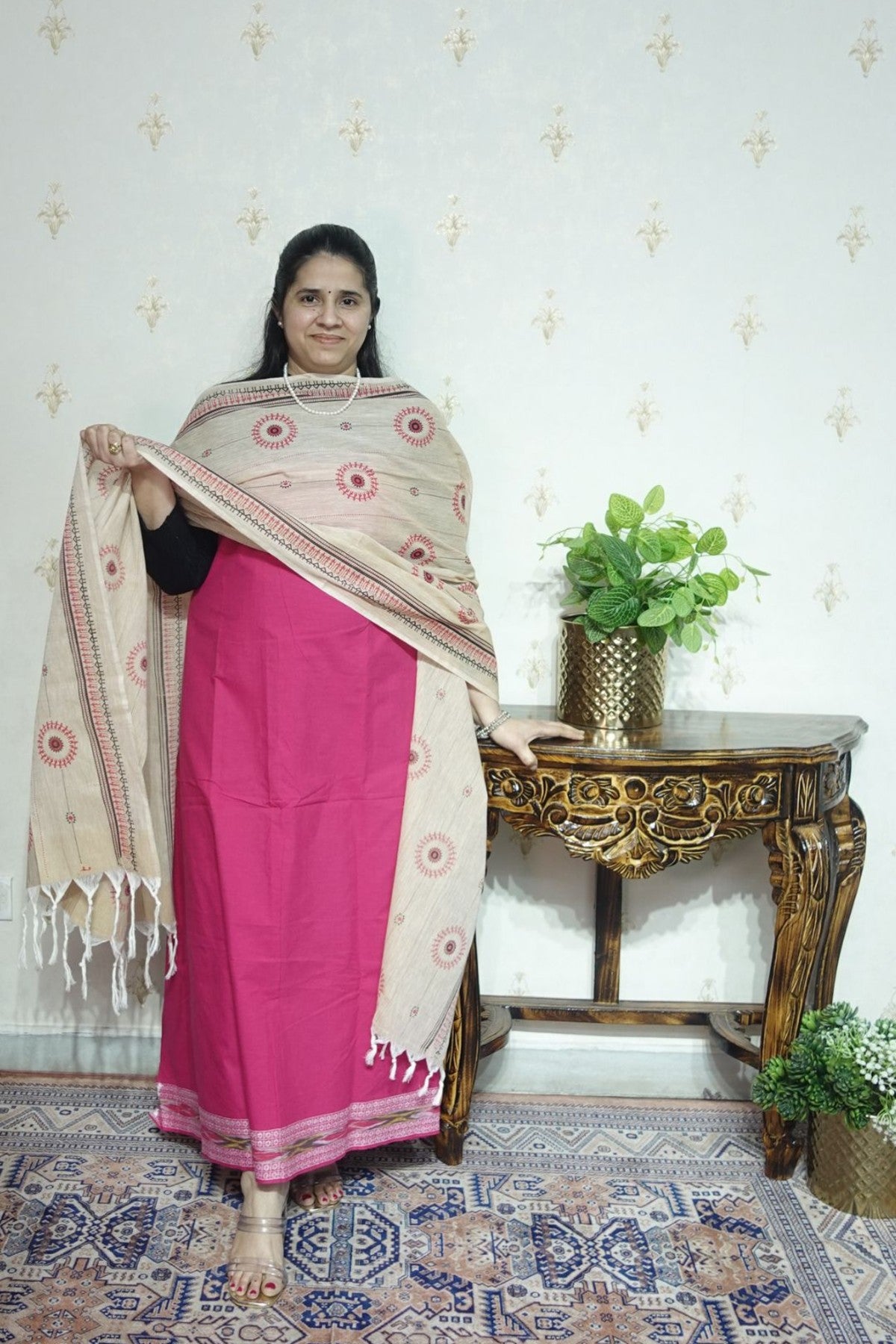 Pure South Cotton With Pochampally Border