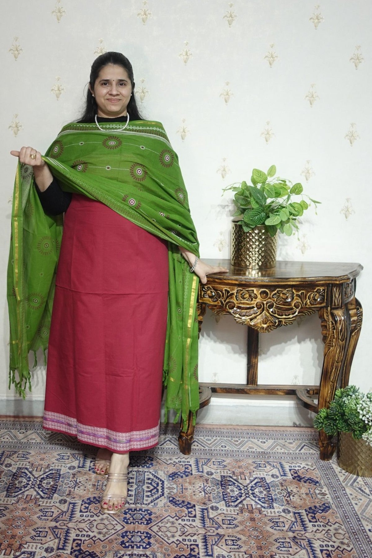 Pure South Cotton With Pochampally Border