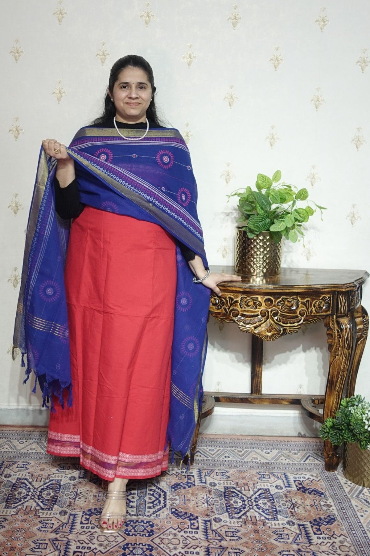 Pure South Cotton With Pochampally Border