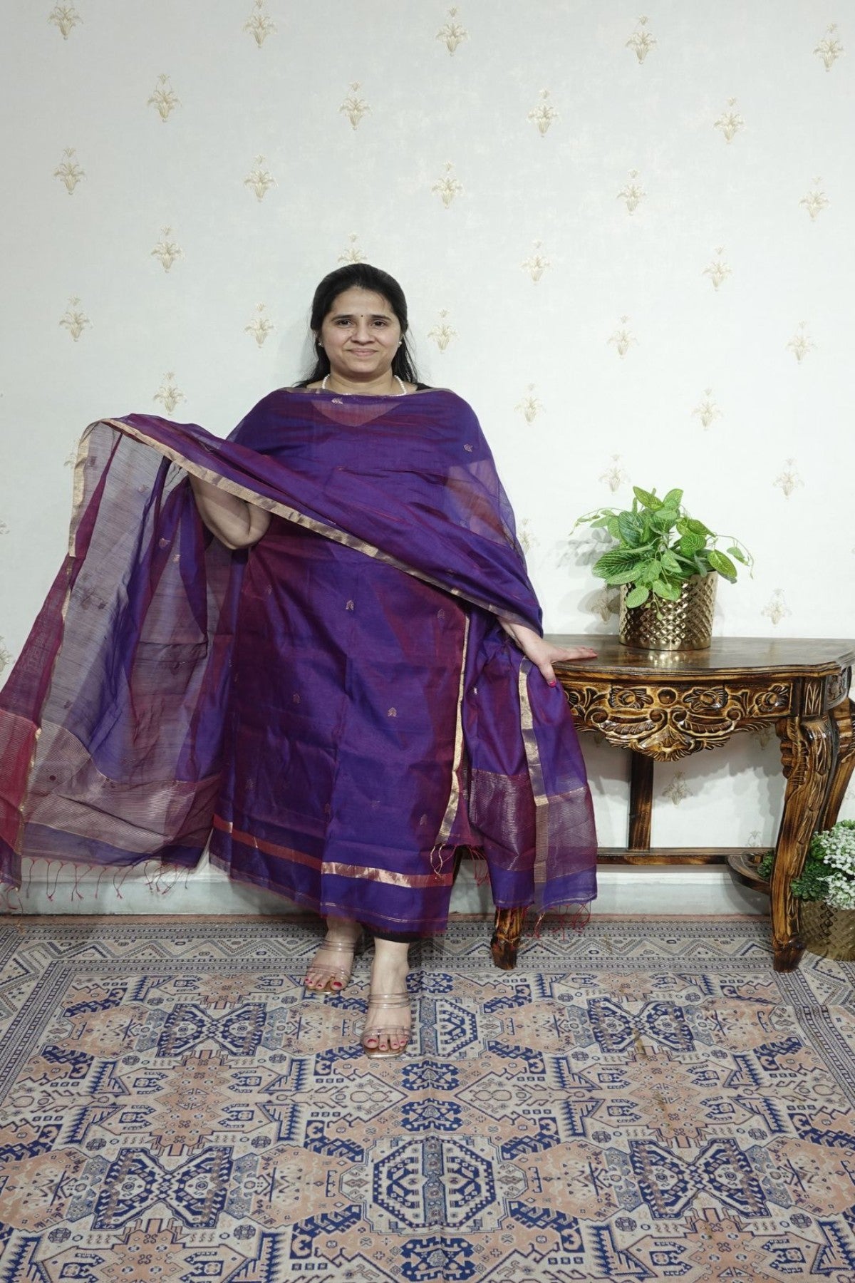 SICO Jamdani -  Gold Zari Weaving -2 pc