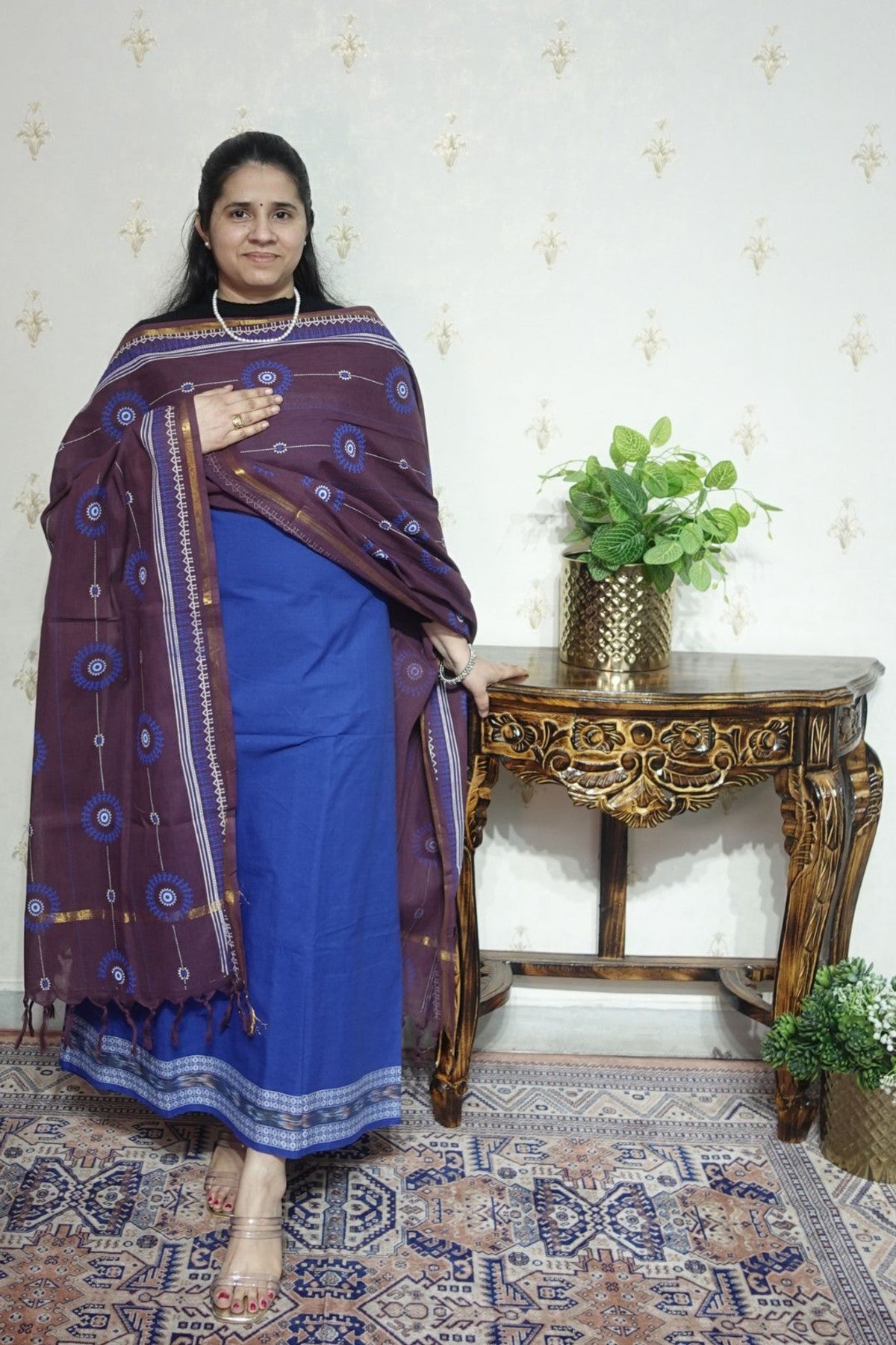 Pure South Cotton With Pochampally Border