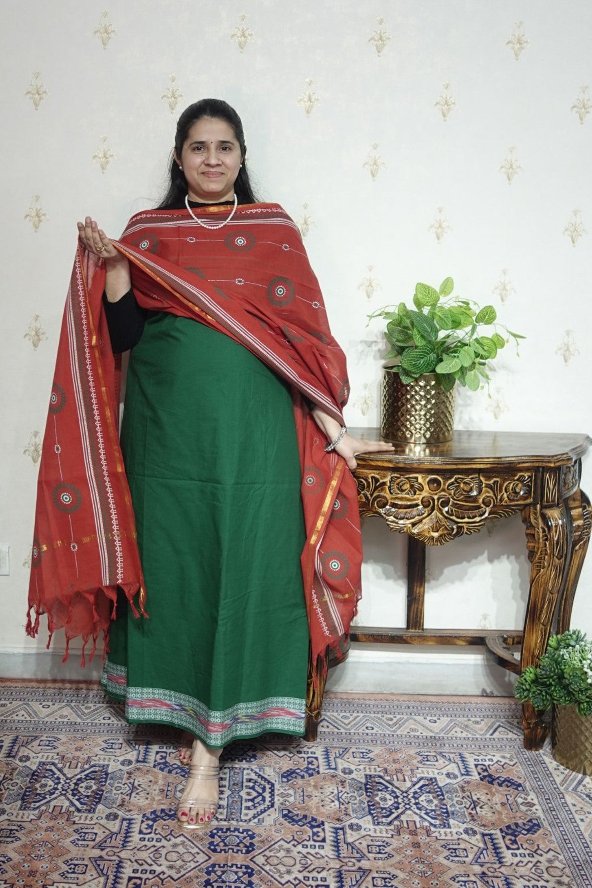Pure South Cotton With Pochampally Border