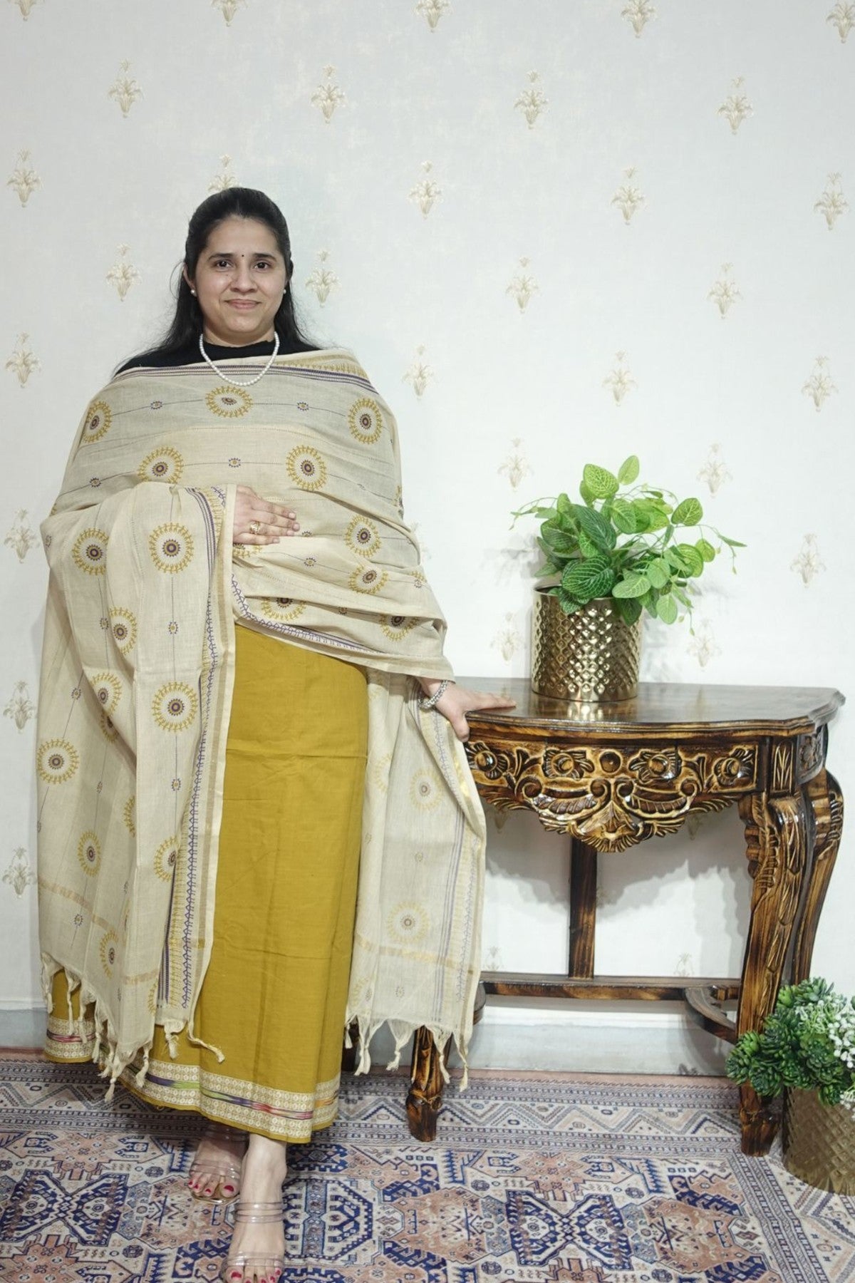 Pure South Cotton With Pochampally Border