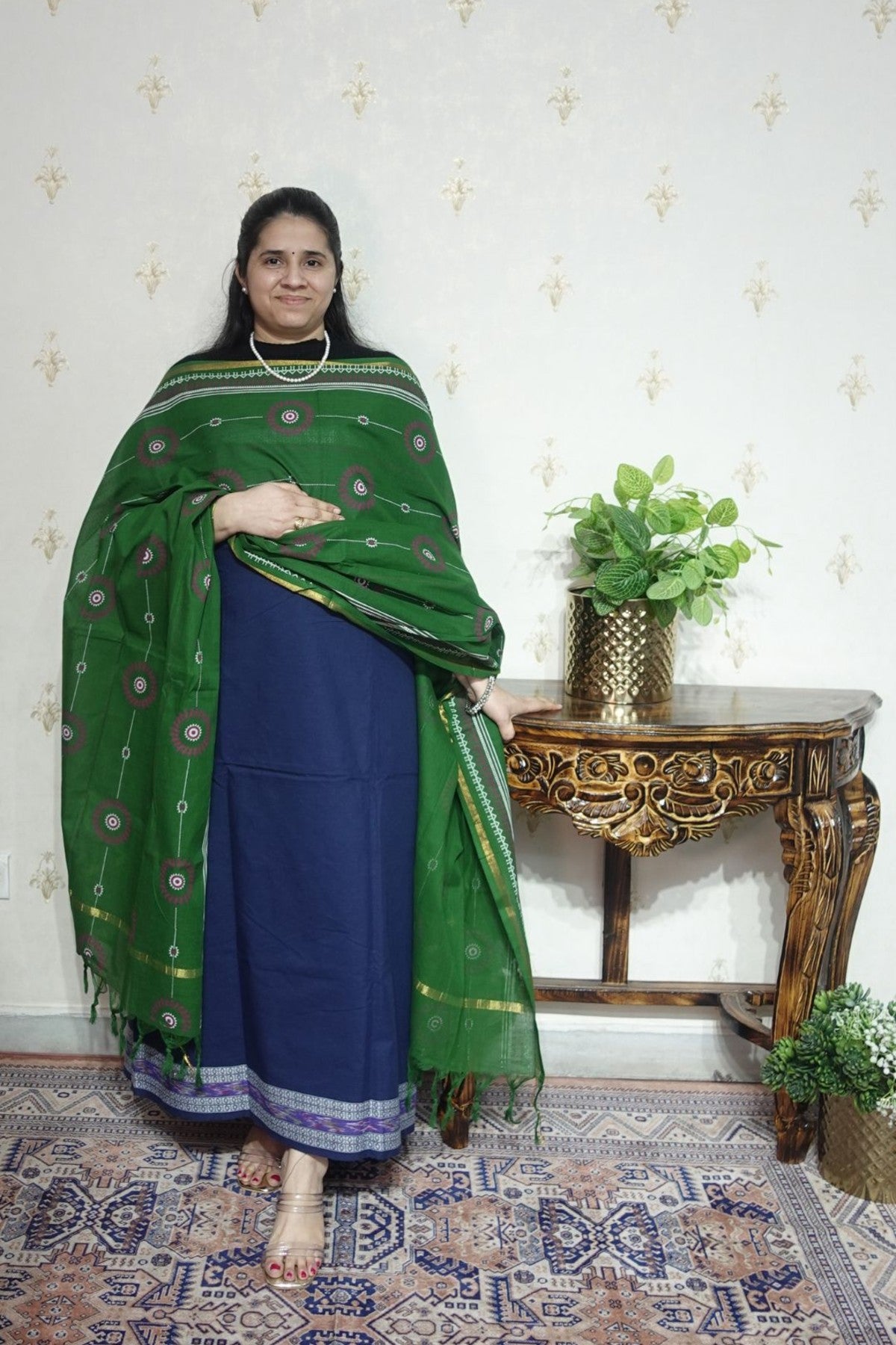 Pure South Cotton With Pochampally Border