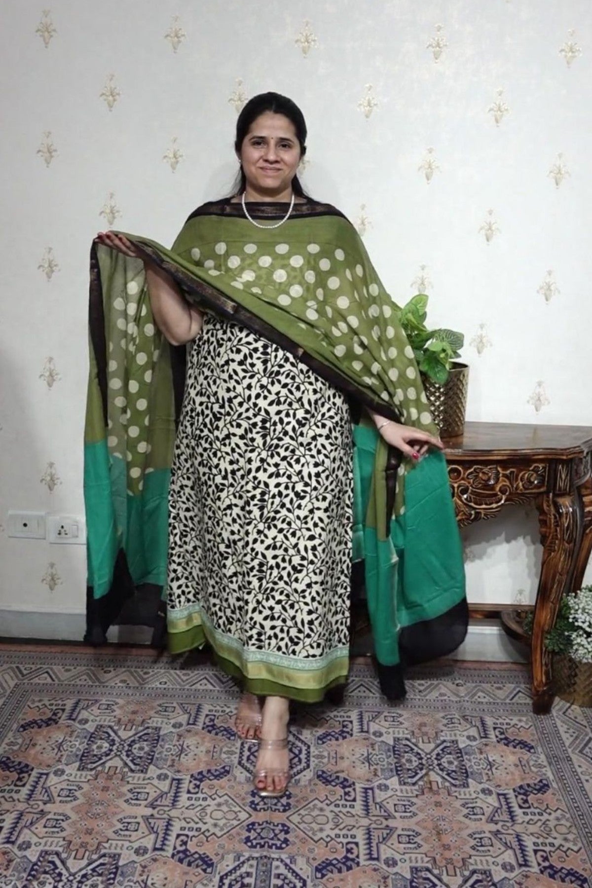 Kanzi Cotton with Block Print- Soft cotton