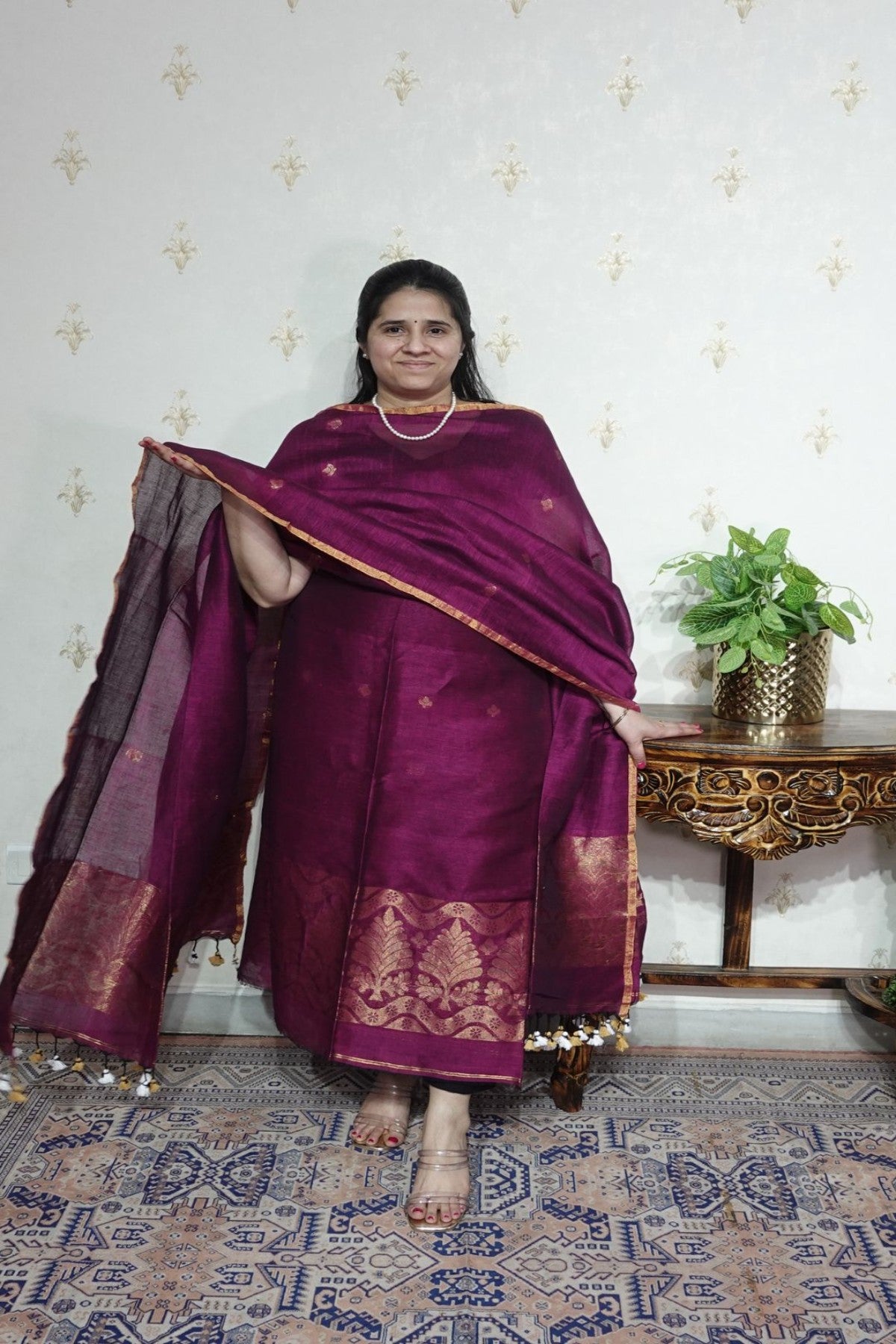 Jayshree Linen jamdani -2pc