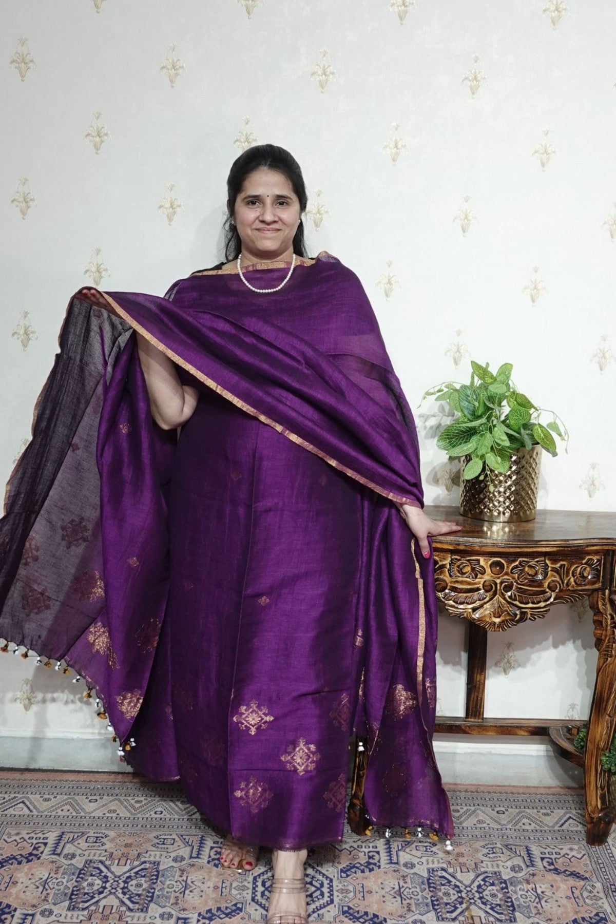 Jayshree Linen jamdani -2pc