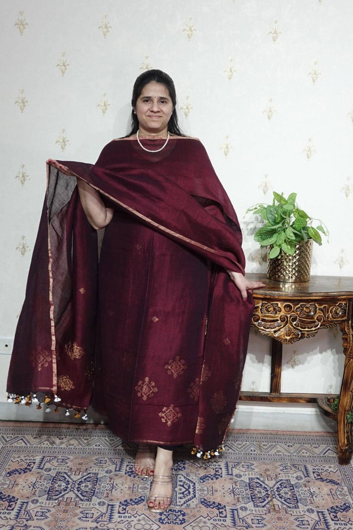 Jayshree Linen jamdani -2pc