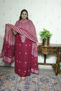 Jamdani Handspun cotton -Kurta Dupatta Set