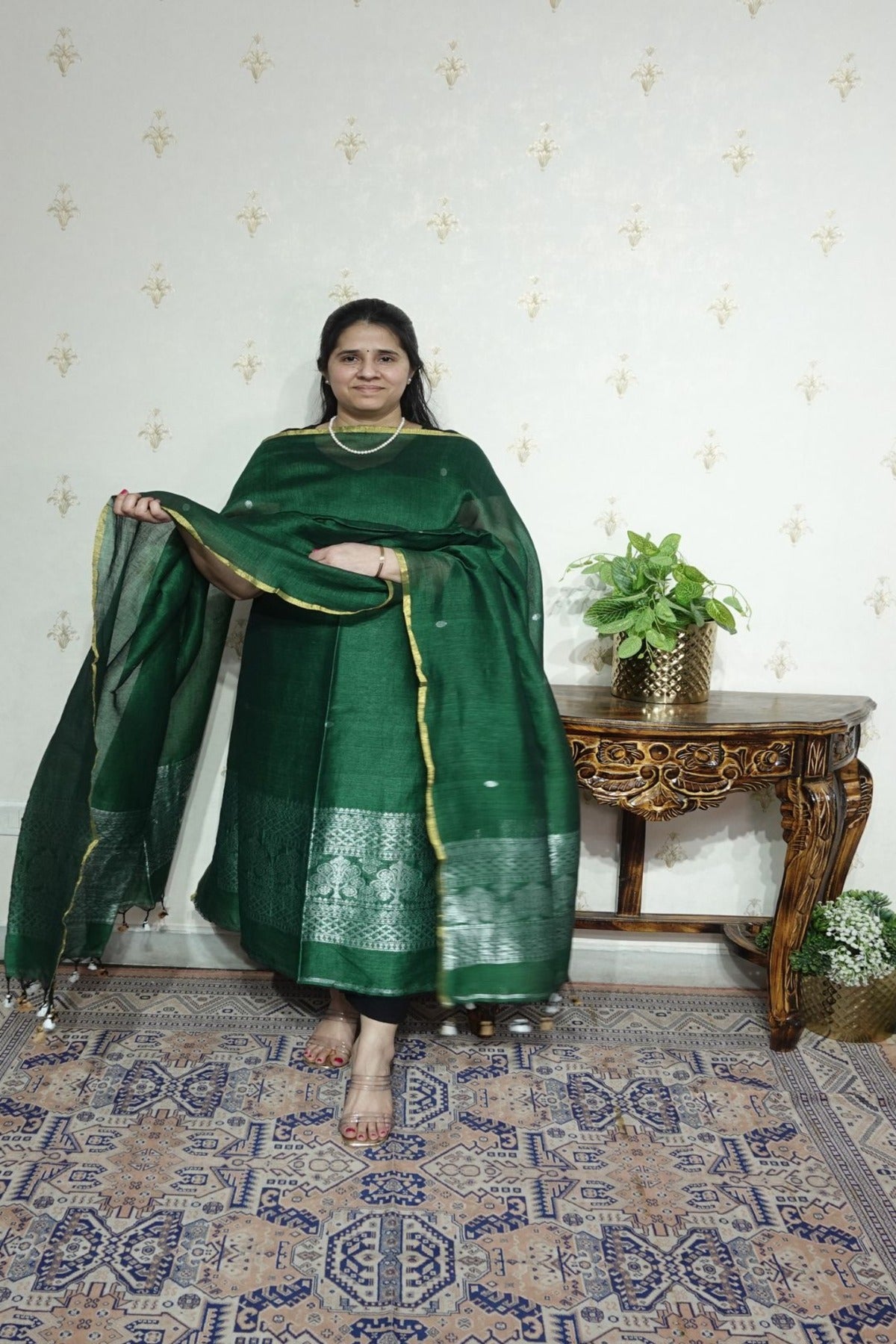 Jayshree Linen jamdani -2pc