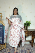 Floral Print on Chiffon with Chiffon Dupatta and Crape bottom