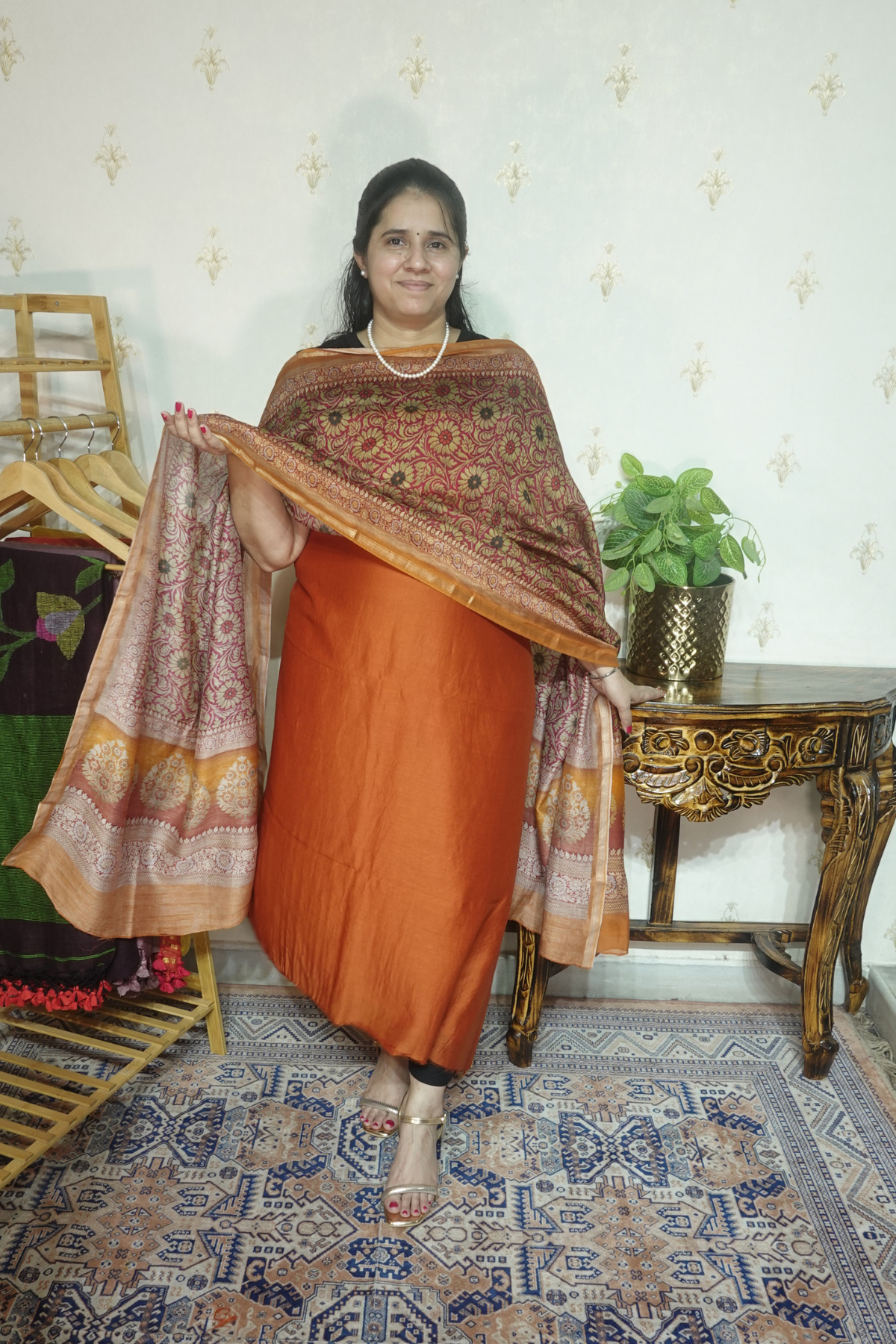 Maheshwari Silk with Maheshwari  Dupatta