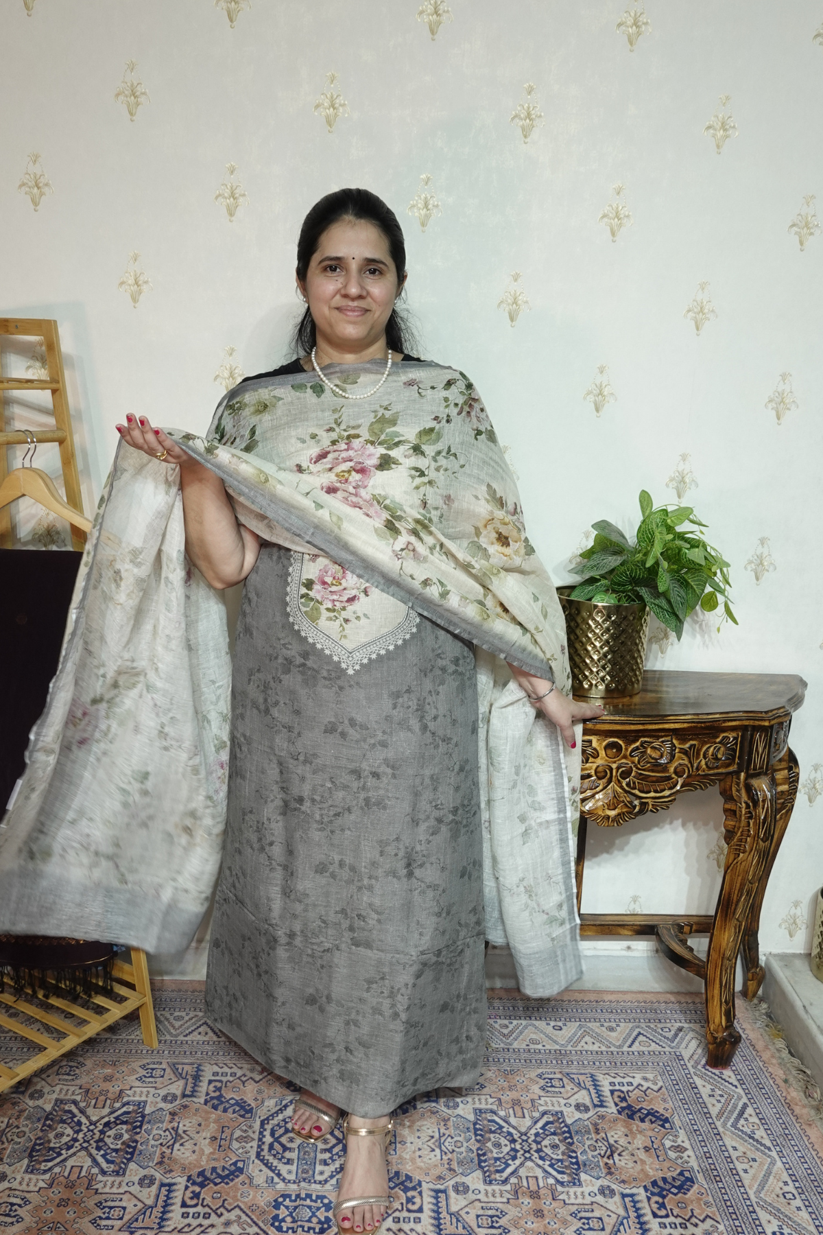Pure 120 Count  Linen  with Beautiful Prints