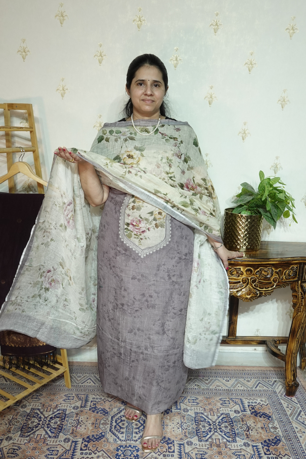 Pure 120 Count  Linen  with Beautiful Prints
