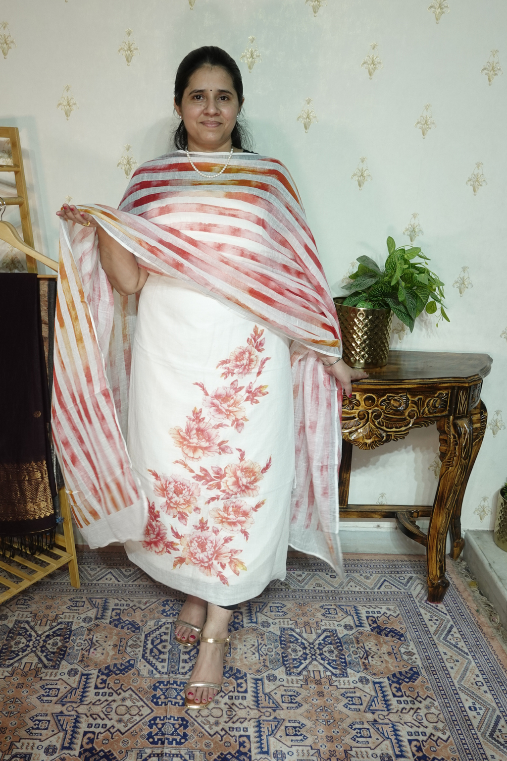 Pure 120 Count  Linen  with Beautiful Prints