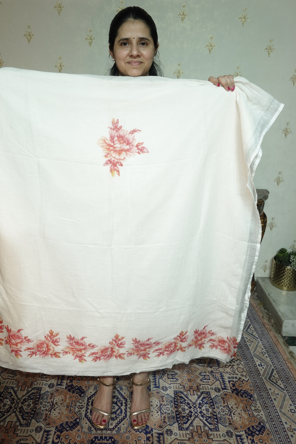 Pure 120 Count  Linen  with Beautiful Prints