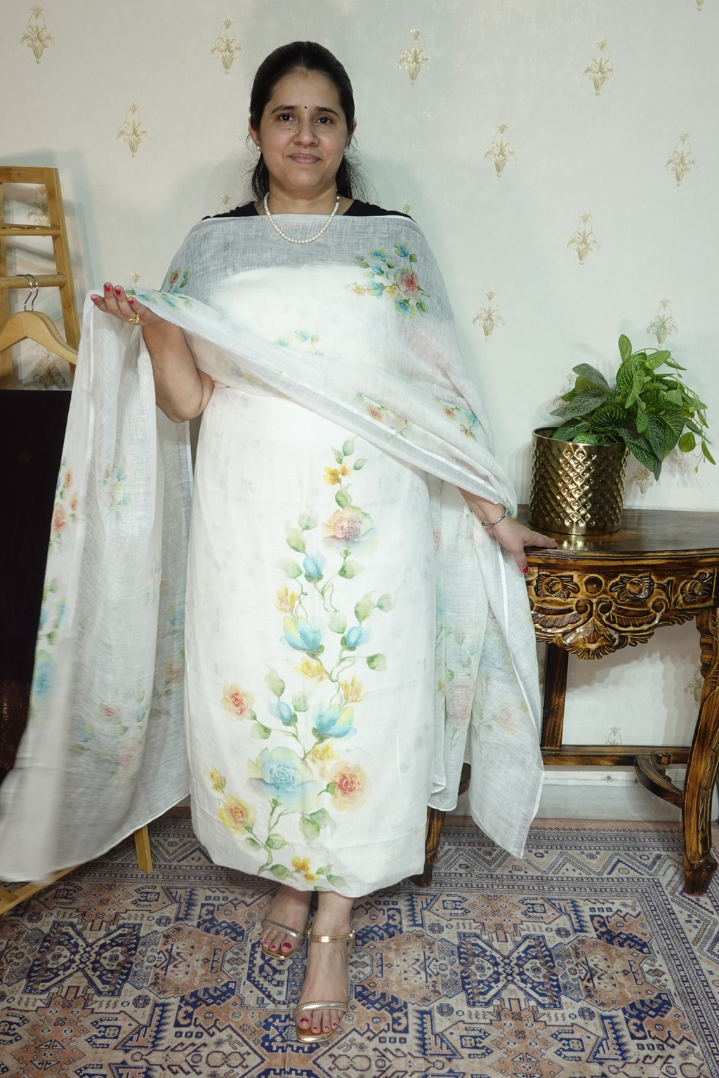 Pure 120 Count  Linen  with Beautiful Prints
