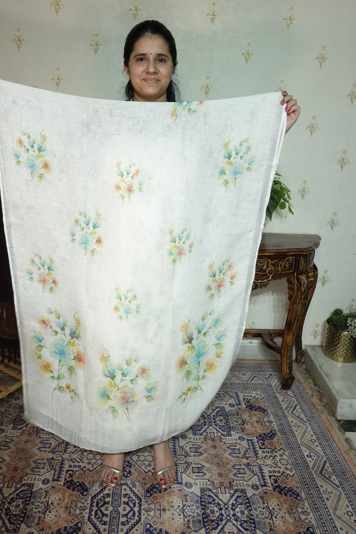 Pure 120 Count  Linen  with Beautiful Prints