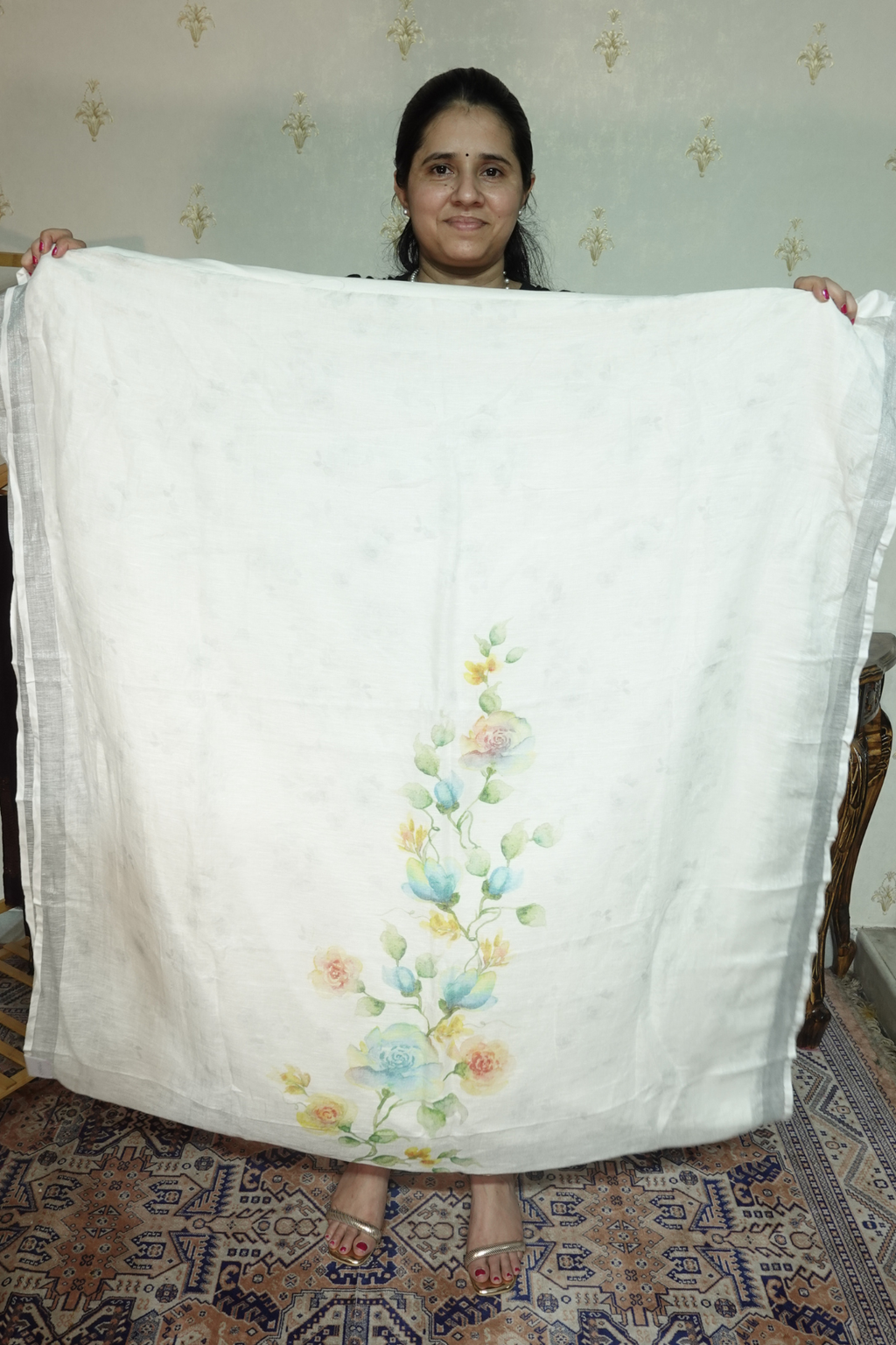 Pure 120 Count  Linen  with Beautiful Prints