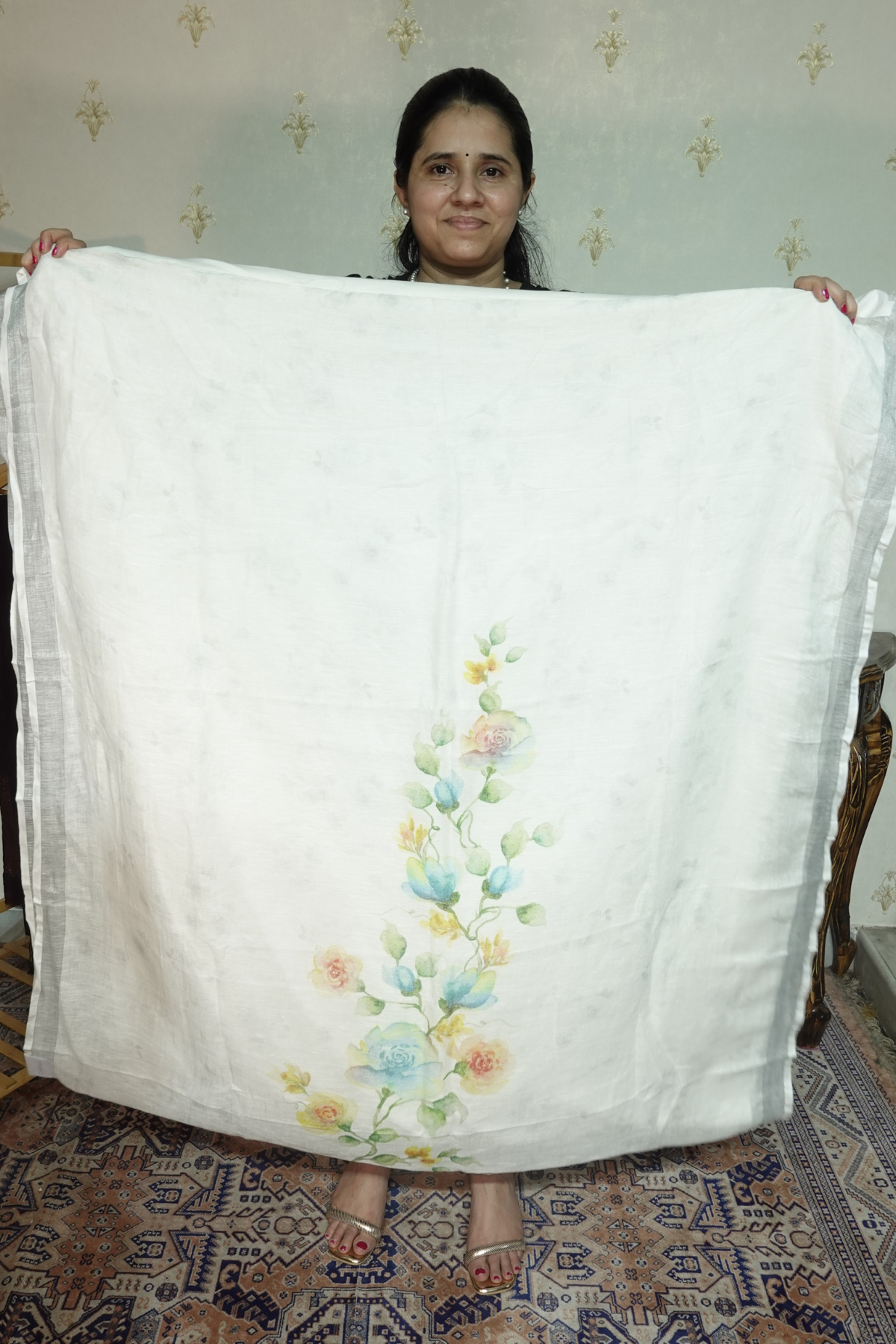 Pure 120 Count  Linen  with Beautiful Prints