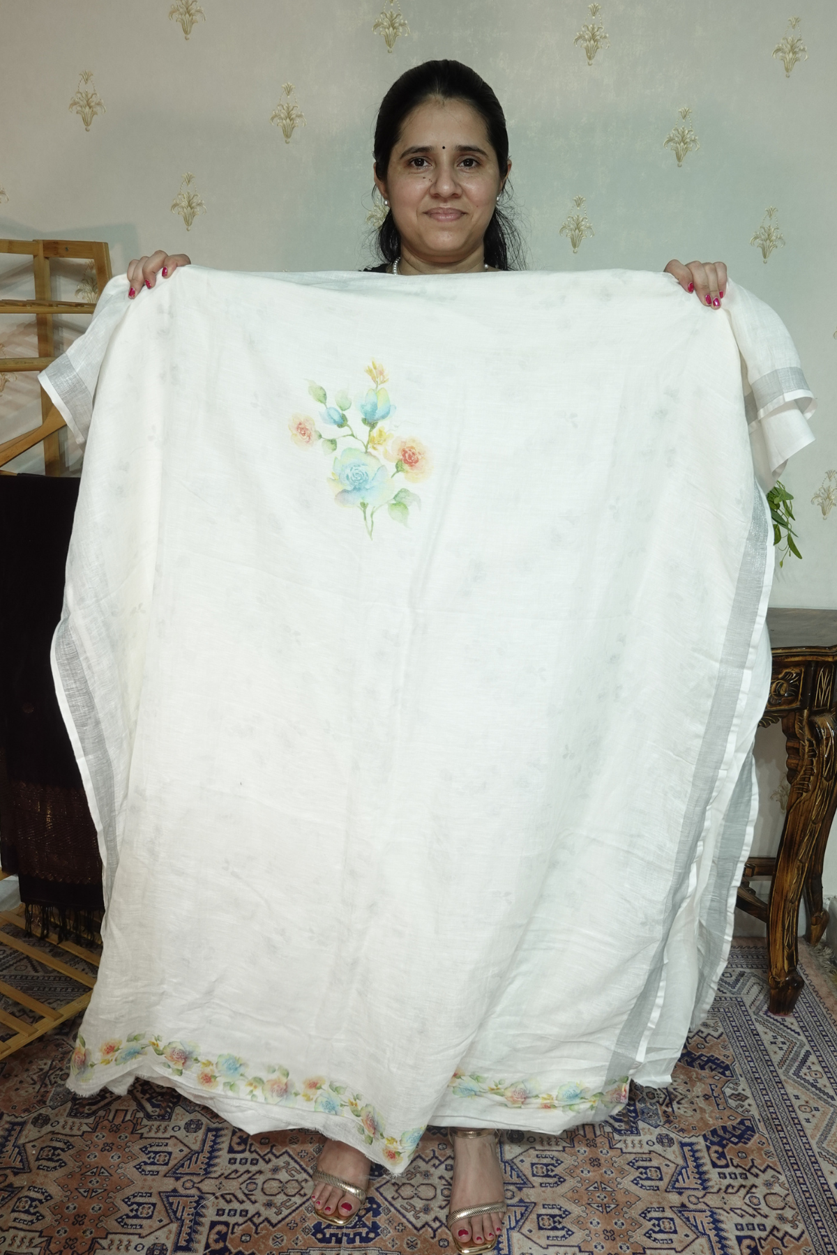 Pure 120 Count  Linen  with Beautiful Prints