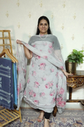 Floral Print on Chiffon with Chiffon Dupatta and Crape bottom